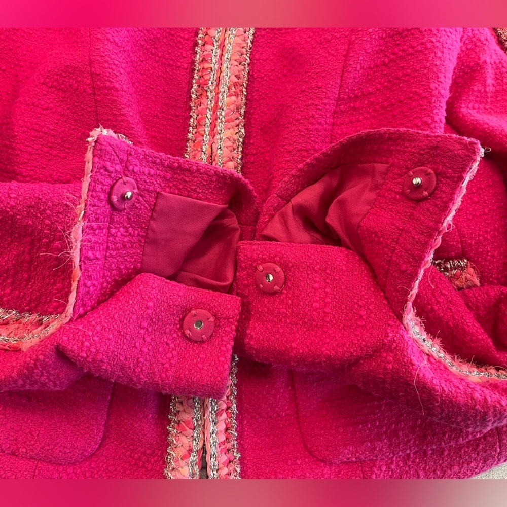 CAbi Ballroom Tweed Jacket Fuchsia Large - Picture 7 of 10